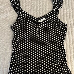 White House Black Market Black Polka Dot Tank Top